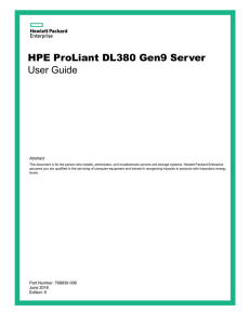 HPE ProLiant DL380 Gen9 Server User Guide