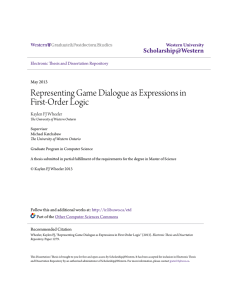 Representing Game Dialogue as Expressions in First