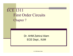 ECE 1311 First Order Circuits