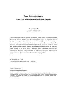 Open Source Software: Free Provision of Complex Public Goods