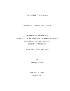 the university of chicago problems of learning on manifolds a