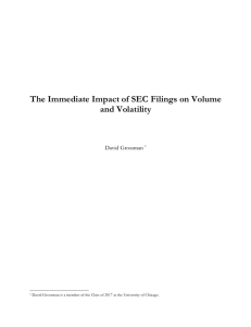 The Immediate Impact of SEC Filings on Volume and Volatility
