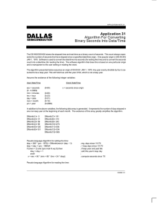 Application 31 Algorithm For Converting Binary Seconds