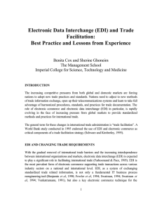 Electronic Data Interchange (EDI) and Trade Facilitation: Best