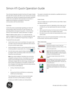 Simon XTi Quick Operation Guide