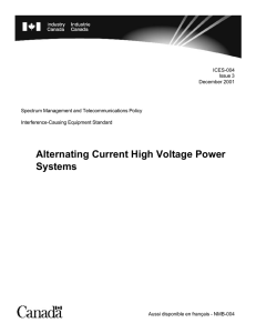 ICES-004 Issue 1 - Alternating Current High Voltage Power Systems