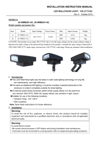 PLT JD-WMB501-CW LED Wall Pack Installation Instructions
