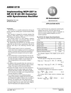 AND8127/D Implementing NCP1207 in QR 24 W AC−DC Converter