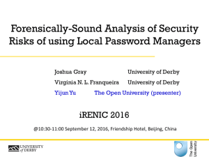 Forensically-Sound Analysis of Security Risks of