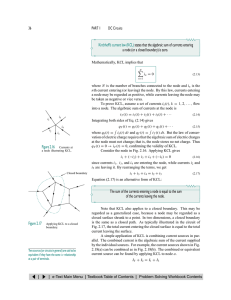 Page 1 36 PART 1 DC Circuits Kirchhoff`s current law (KCL) states
