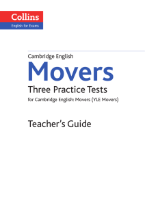 Movers: Teacher`s Guide