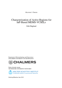 Characterization of Active Regions for InP-Based MEMS