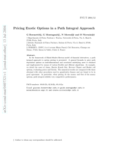 Pricing Exotic Options in a Path Integral Approach