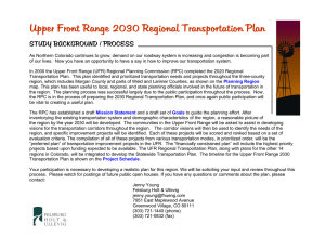 Upper Front Range 2030 Regional Transportation