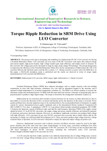 Torque Ripple Reduction in SRM Drive Using LUO Converter