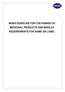 MEDICINES AND HEALTHCARE PRODUCTS REGULATORY