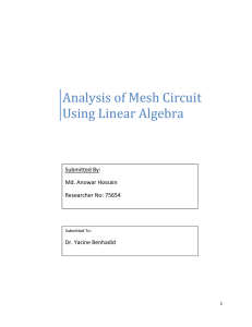 Analysis of Mesh Circuit Using Linear Algebra