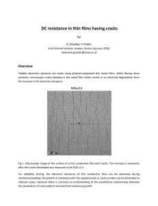 DC resistance in thin films having cracks - LISA