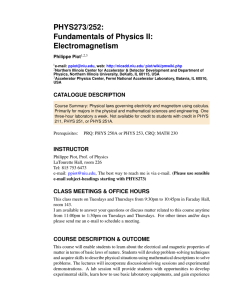 Phys 252, Intermediate General Physics/PHYS 273, Fundamentals