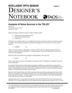 Analysis of Noise Sources in the TSL257