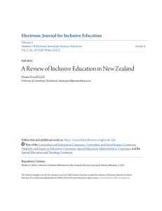 A Review of Inclusive Education in New Zealand