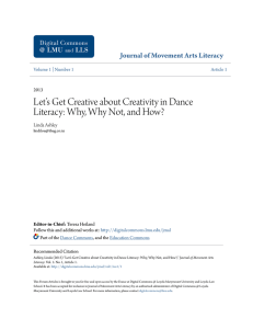 Let`s Get Creative about Creativity in Dance Literacy