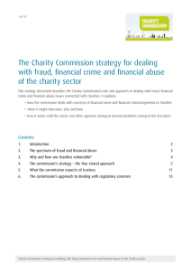 The Charity Commission strategy for dealing with fraud