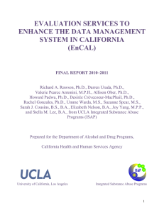 2010-2011 - Annual State Evaluation Report to CA`s Dept. of Alcohol