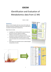 IDEOM IDentification and Evaluation of Metabolomics data from LC