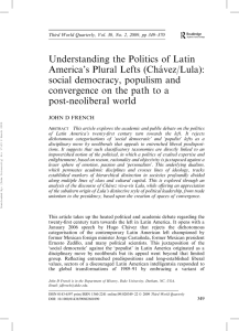 Understanding the Politics of Latin America`s Plural Lefts (Cha´vez