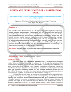 design and development of a parkerizing tank