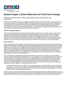 Student Images in School Materials and Third Party Postings