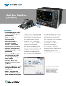HDMI Test Solutions (QPHY-HDMI2) Datasheet
