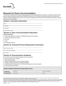 Request for Exam Accommodation