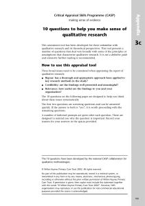 qualitative research Appendix