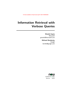 Information Retrieval with Verbose Queries
