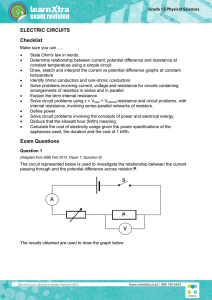 ELECTRIC CIRCUITS Checklist Exam Questions