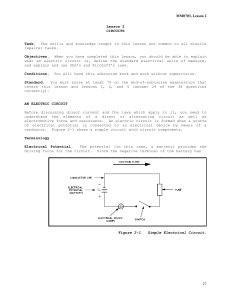 BASIC ELECTRICITY Lesson 02