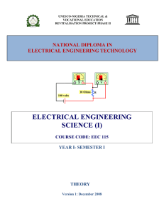 EEC 115 Electrical Engg Science 1 theory - Unesco