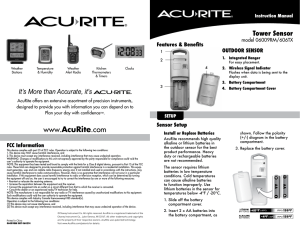 Wireless Tower Sensor Instruction Manual 606TX