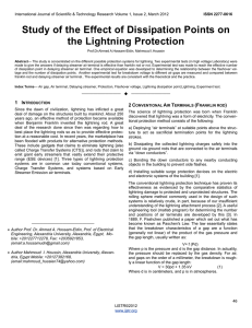 Study of the Effect of Dissipation Points on the Lightning Protection