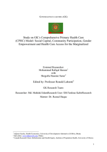 gonoshasthaya kendra (gk) - Globalization and Health Equity