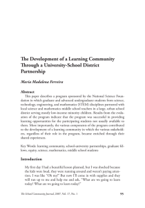 The Development of a Learning Community Through a University