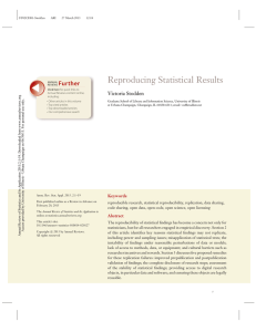 Reproducing Statistical Results