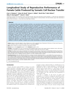 Longitudinal Study of Reproductive Performance of Female Cattle