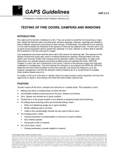 Testing Of Fire Doors, Dampers And Windows