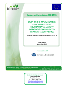 Implementation efficiency of the Environmental Liability