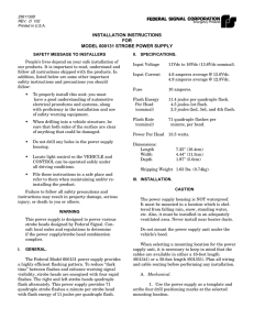 INSTALLATION INSTRUCTIONS FOR MODEL 600131 STROBE