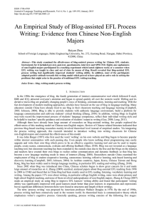 An Empirical Study of Blog-assisted EFL Process Writing