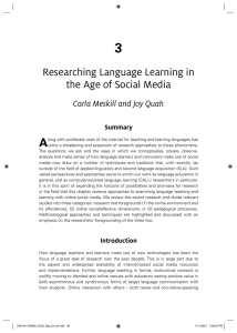 Researching Language Learning in the Age of Social Media